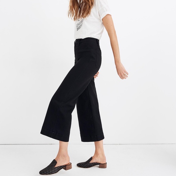 Madewell Pants - Madewell | Emmett Wide Leg Crop in Black